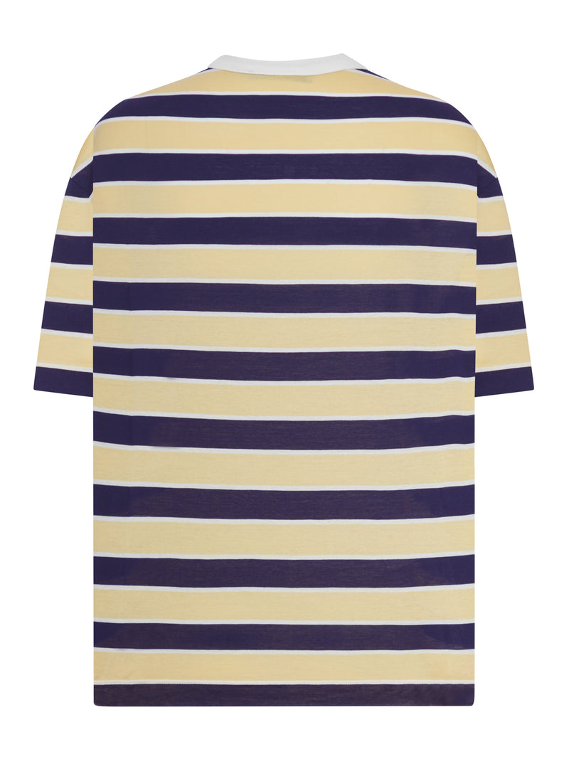 STRIPED LISLE THREAD T-SHIRT