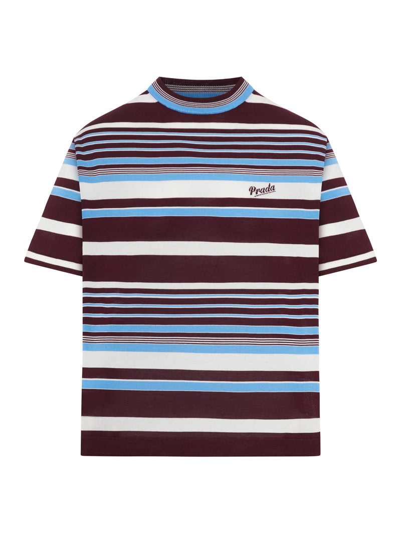 STRIPED COTTON CREW NECK SWEATER