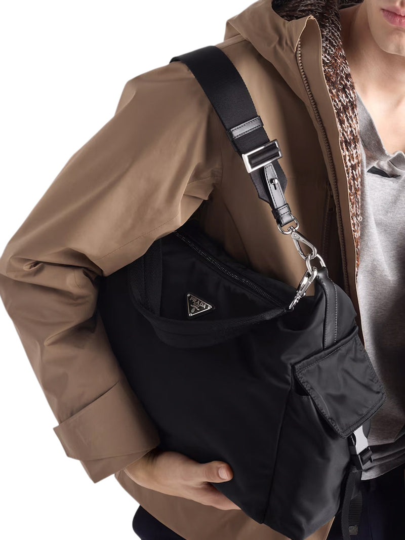 EXPLORE BAG IN RE-NYLON AND LEATHER