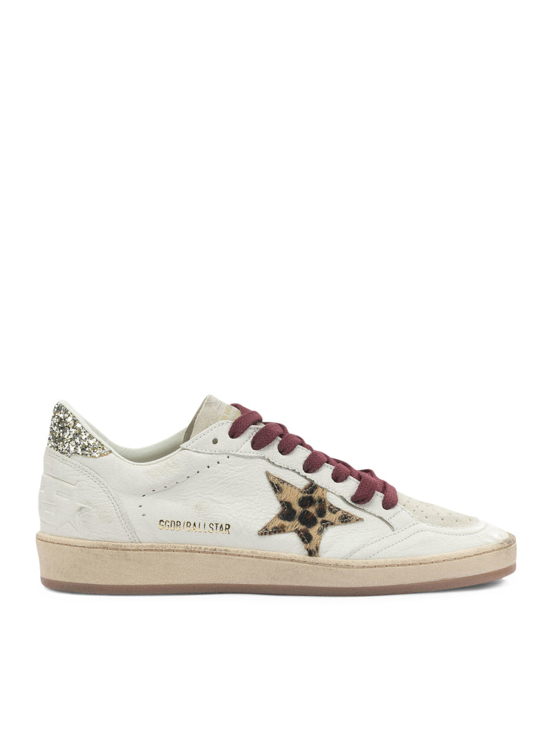 BALL-STAR SNEAKERS IN WHITE NAPPA WITH PONYSKIN STAR