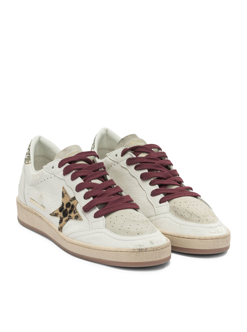 BALL-STAR SNEAKERS IN WHITE NAPPA WITH PONYSKIN STAR