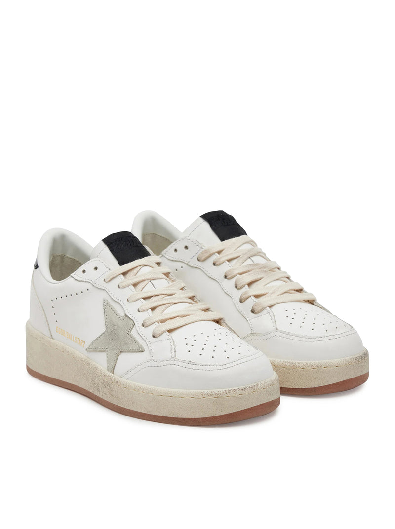 BALL STAR WITH ICE SUEDE STAR AND BLACK LEATHER HEEL