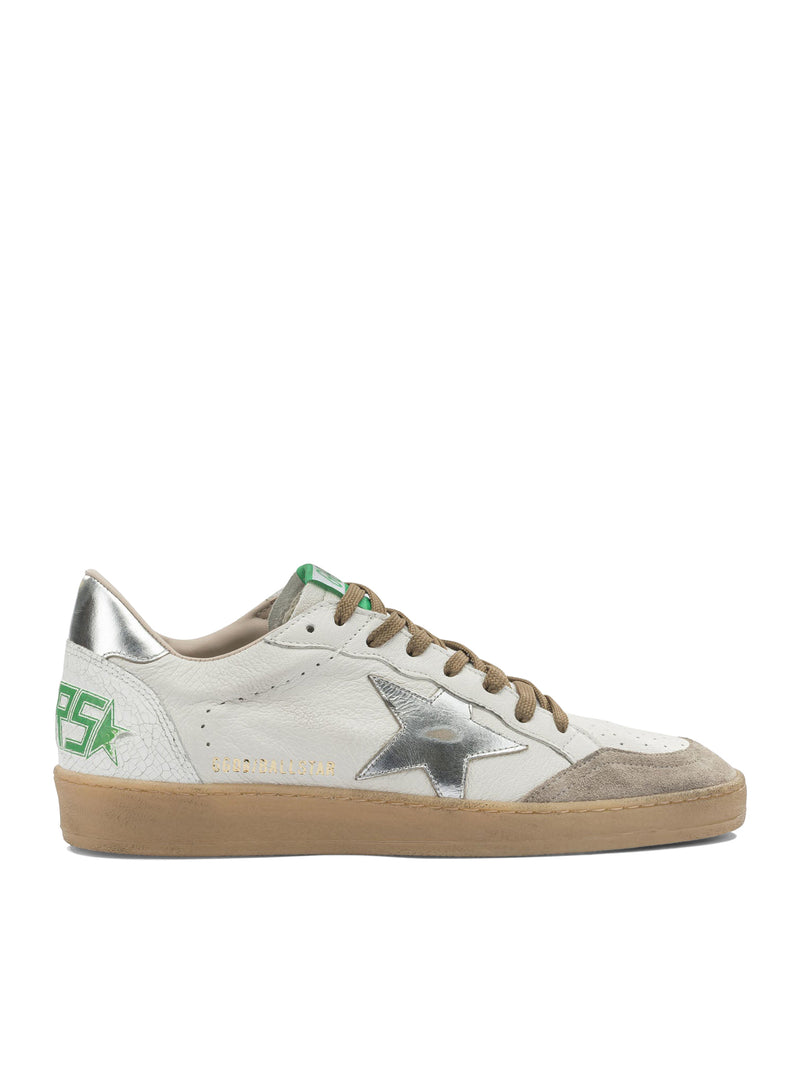 BALL-STAR SNEAKERS IN WHITE LEATHER WITH SILVER STAR
