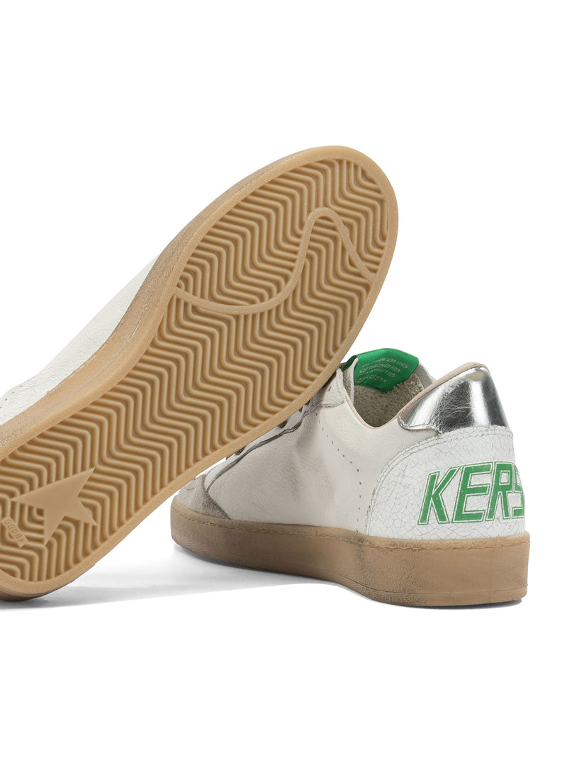 BALL-STAR SNEAKERS IN WHITE LEATHER WITH SILVER STAR
