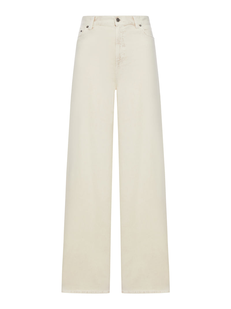 WIDE LEG JEANS IN COTTON DENIM