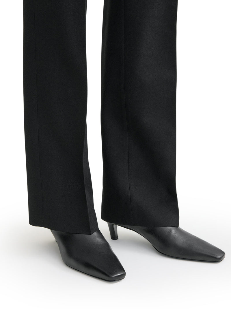 LEATHER MID-HEEL BOOTS