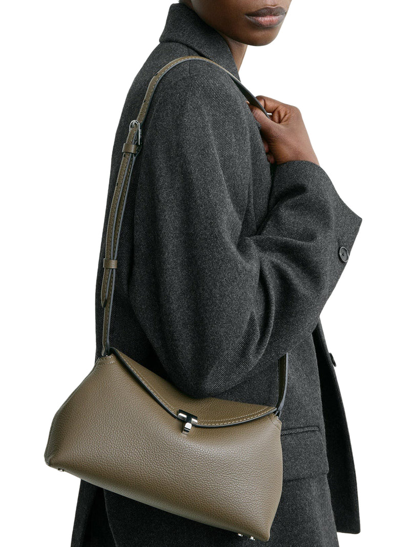 T-LOCK HAMMERED LEATHER CLUTCH