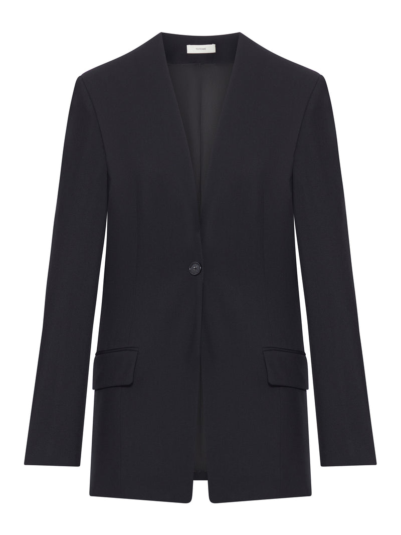 SINGLE-BREASTED WOOL BLEND BLAZER