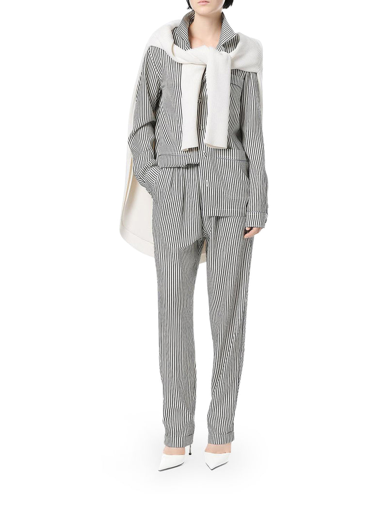 STRIPED SILK TROUSERS