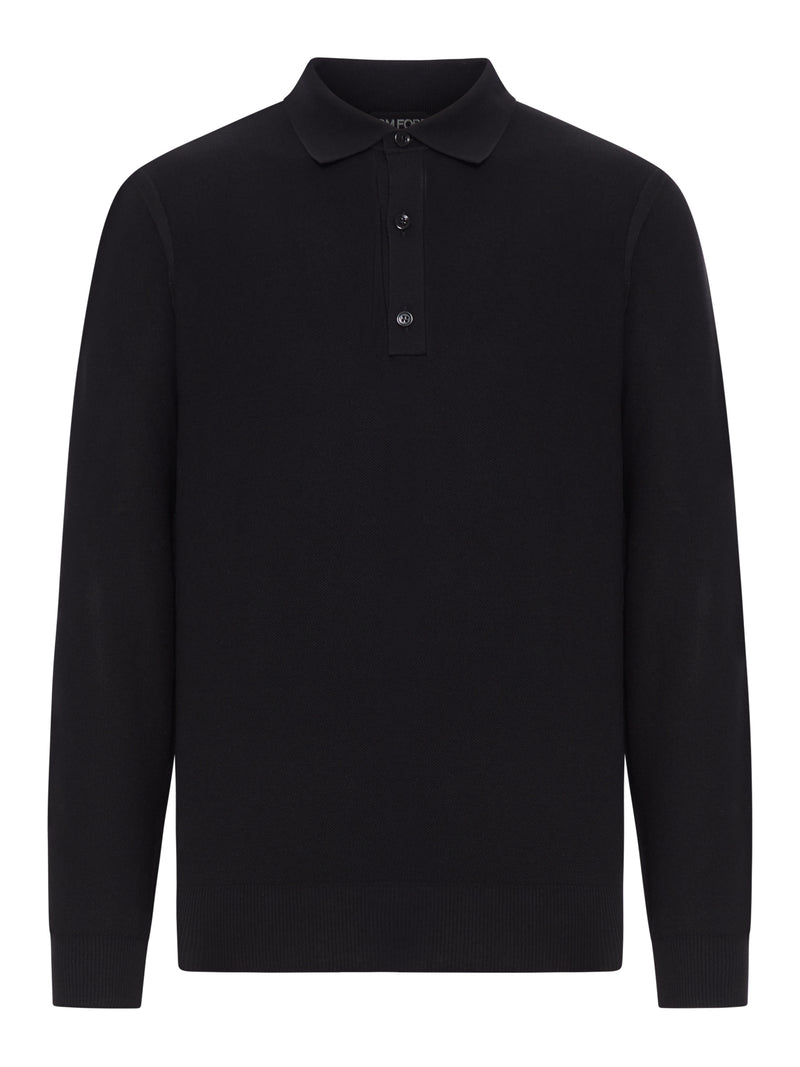 SILK AND COTTON PIQUET POLO SHIRT