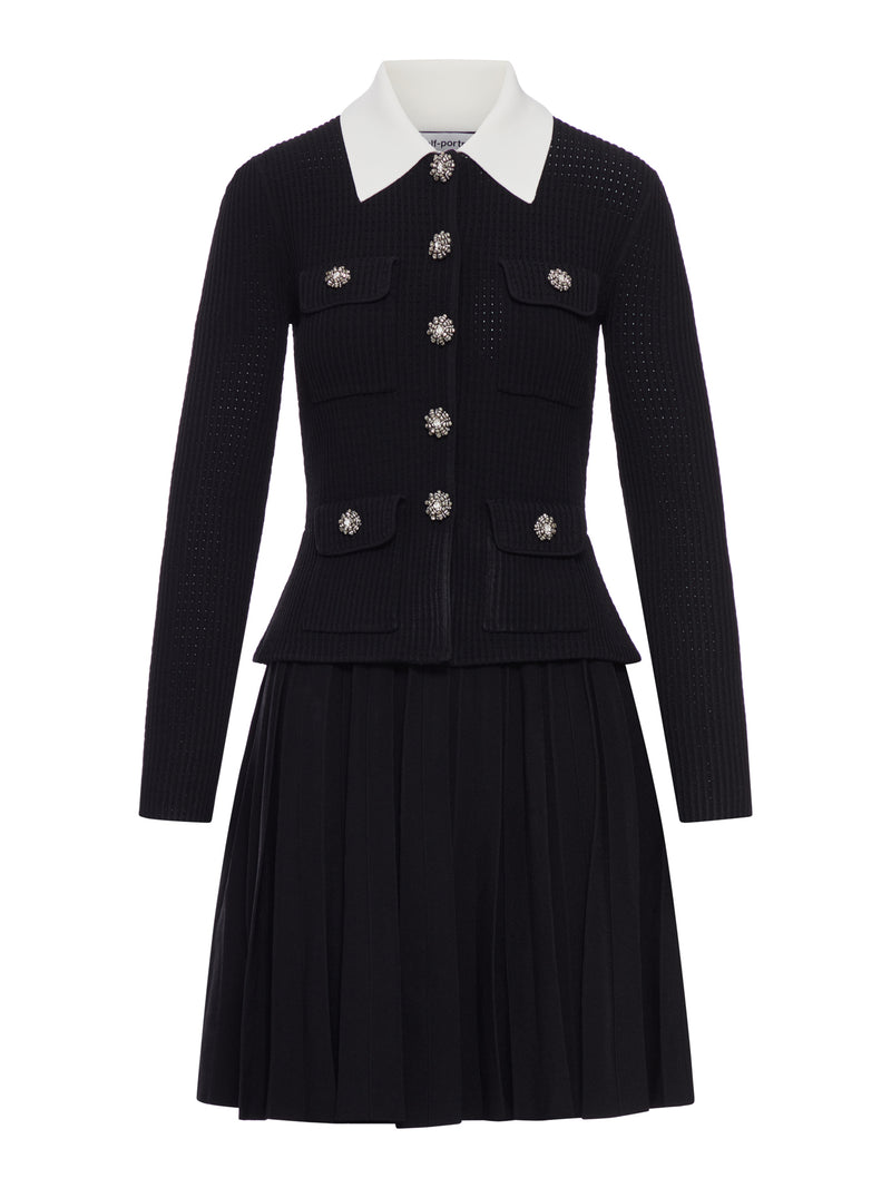 BLACK KNIT MINI DRESS