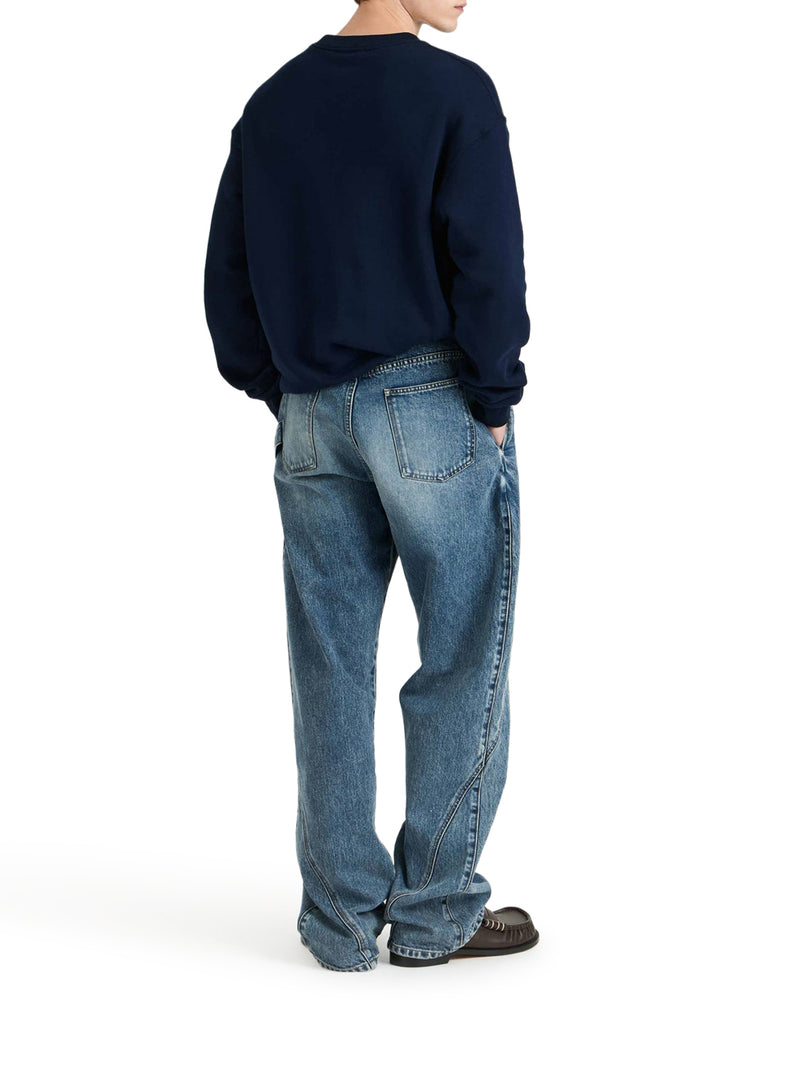 WORKWEAR JEANS WITH OFF-CENTRALIZED CLOSURE