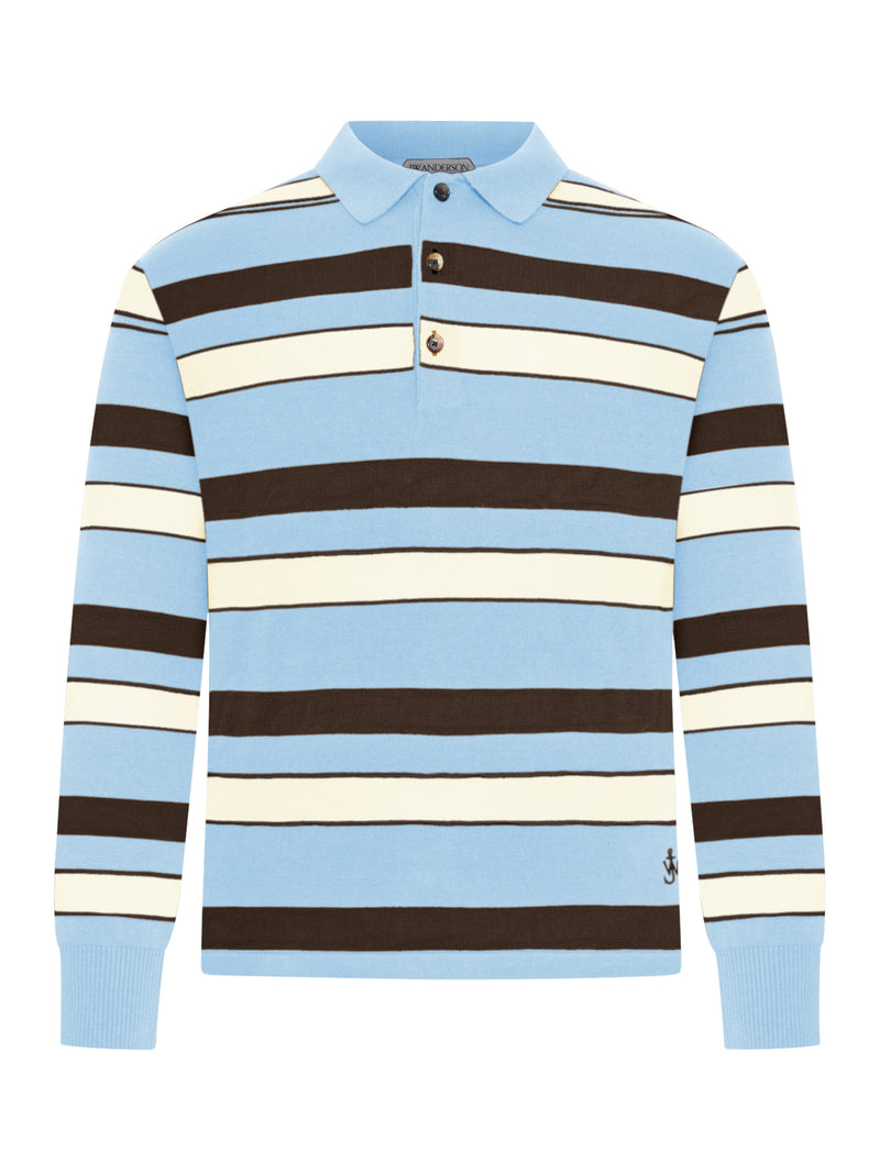 STRIPED KNITTED RUGBY POLO