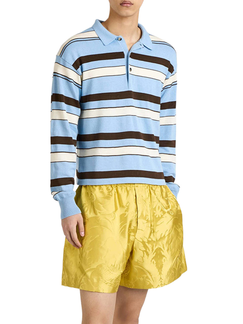 STRIPED KNITTED RUGBY POLO