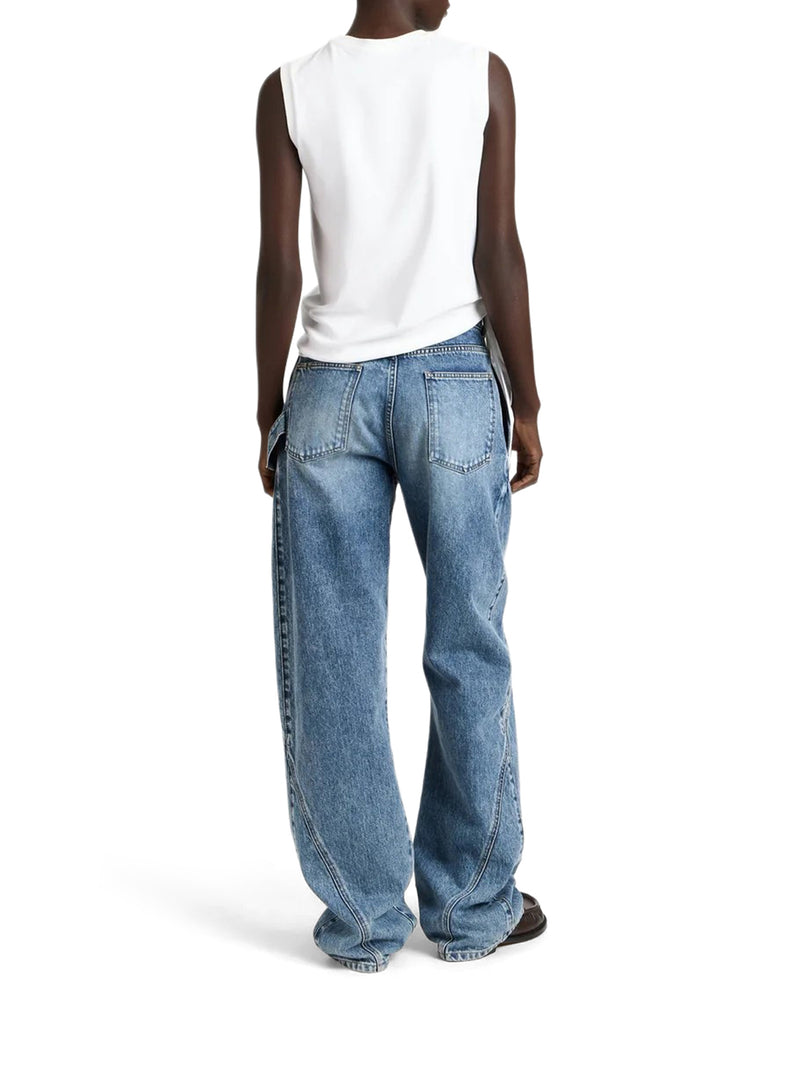 COTTON TANK TOP WITH KNOTTED HEM