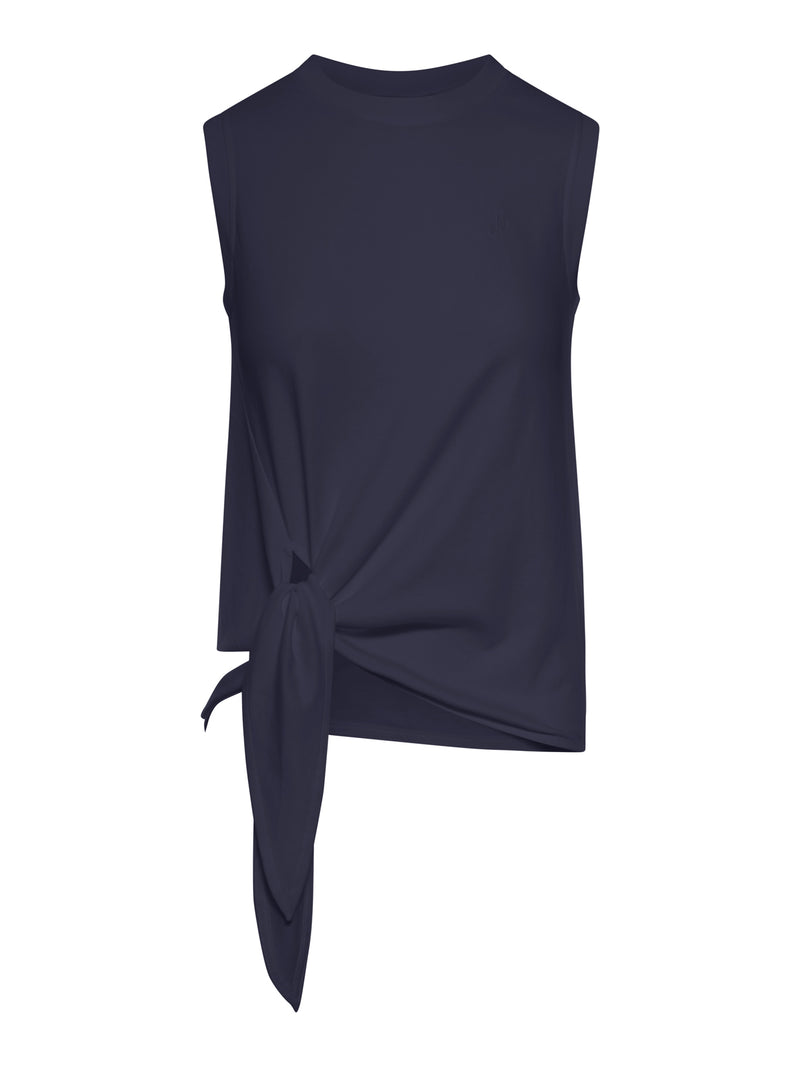 COTTON TANK TOP WITH KNOTTED HEM