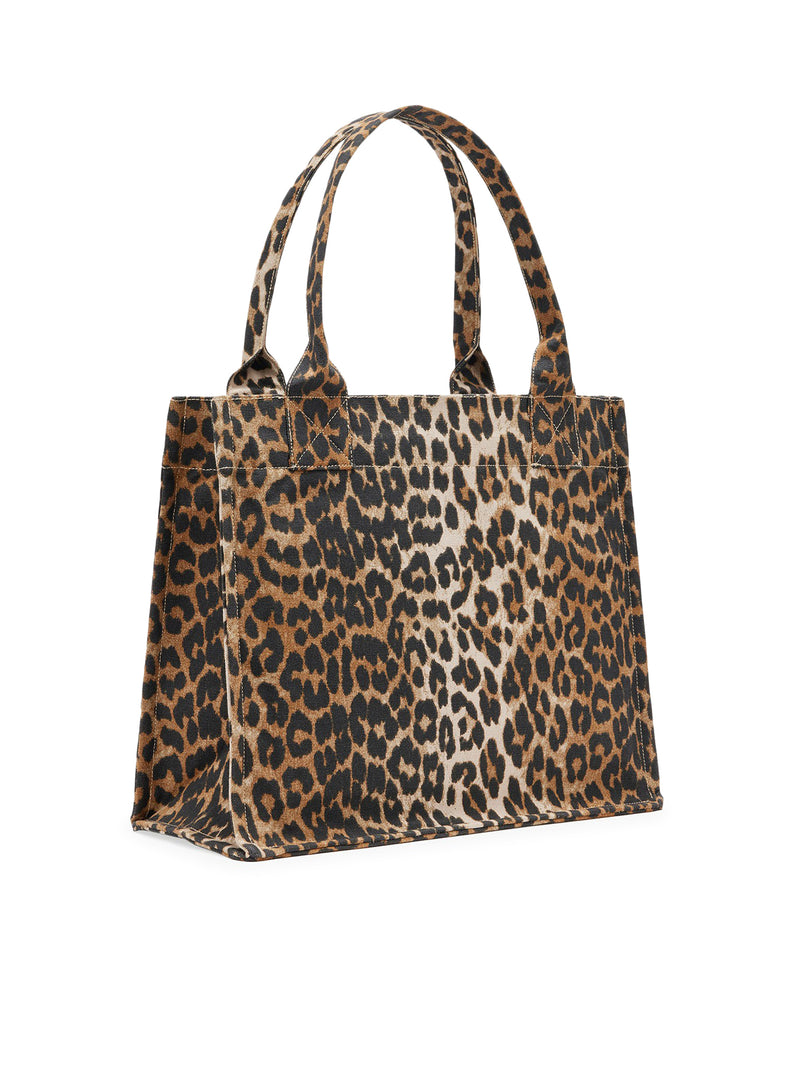 LEOPARD CANVAS TOTE BAG