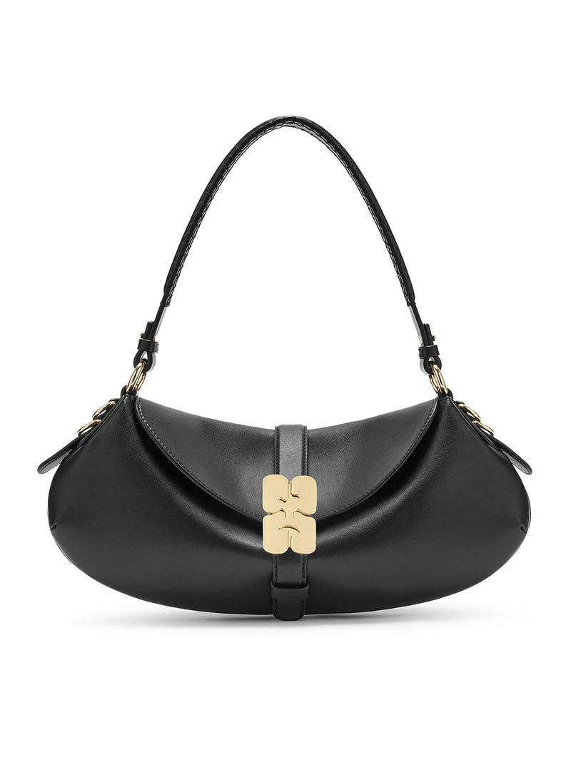 B-KAT BLACK LEATHER BAGUETTE BAG