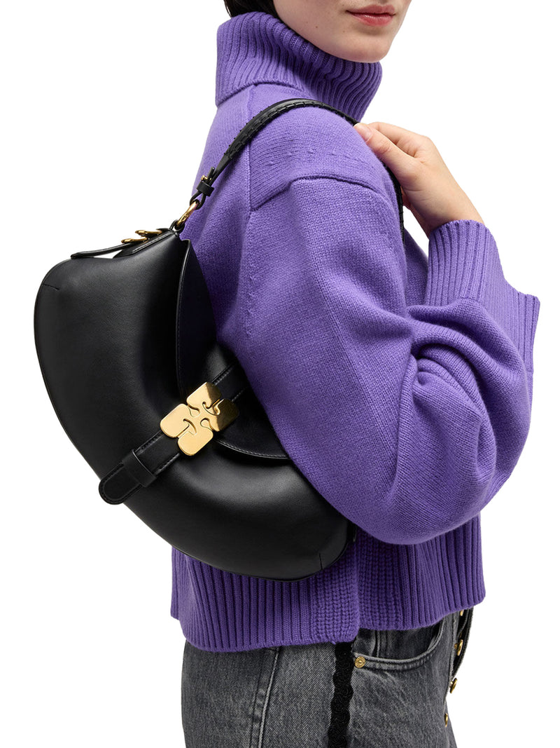 B-KAT BLACK LEATHER BAGUETTE BAG