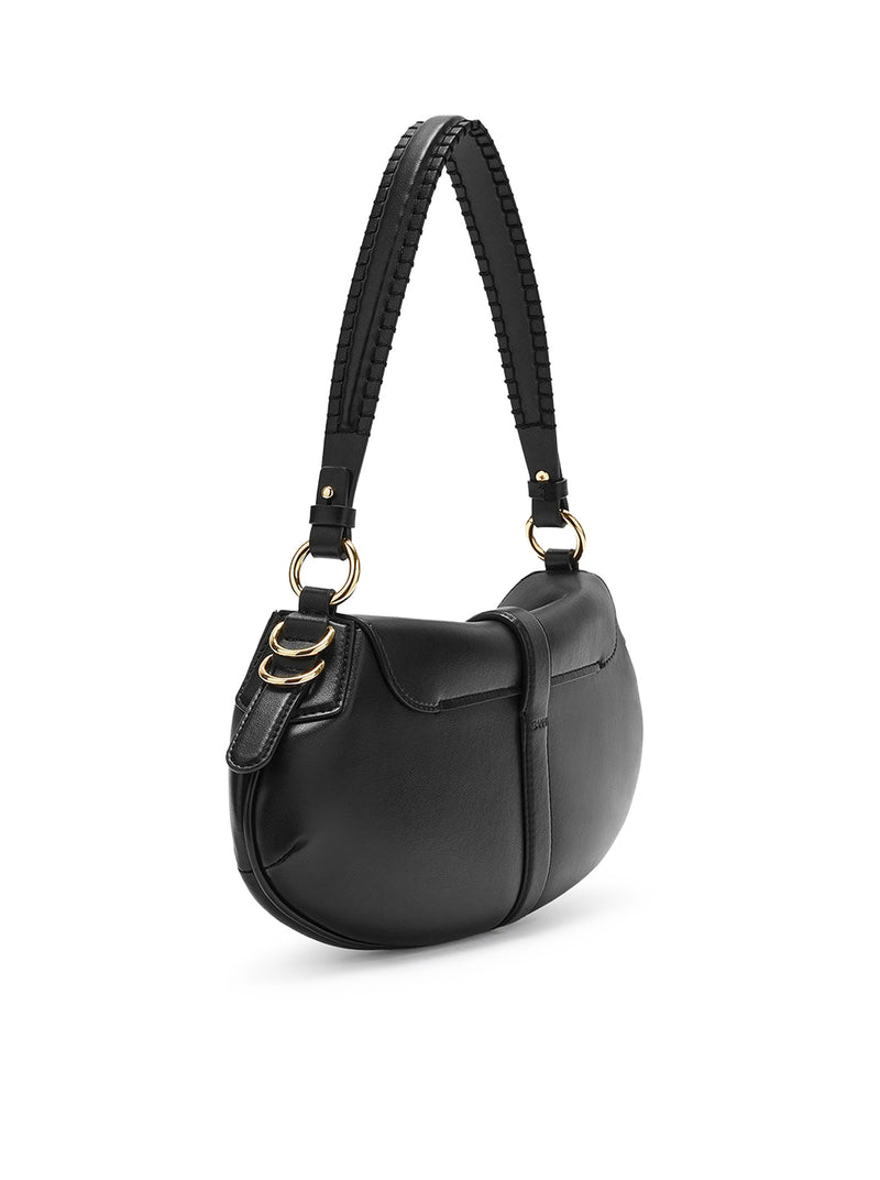B-KAT BLACK LEATHER BAGUETTE BAG