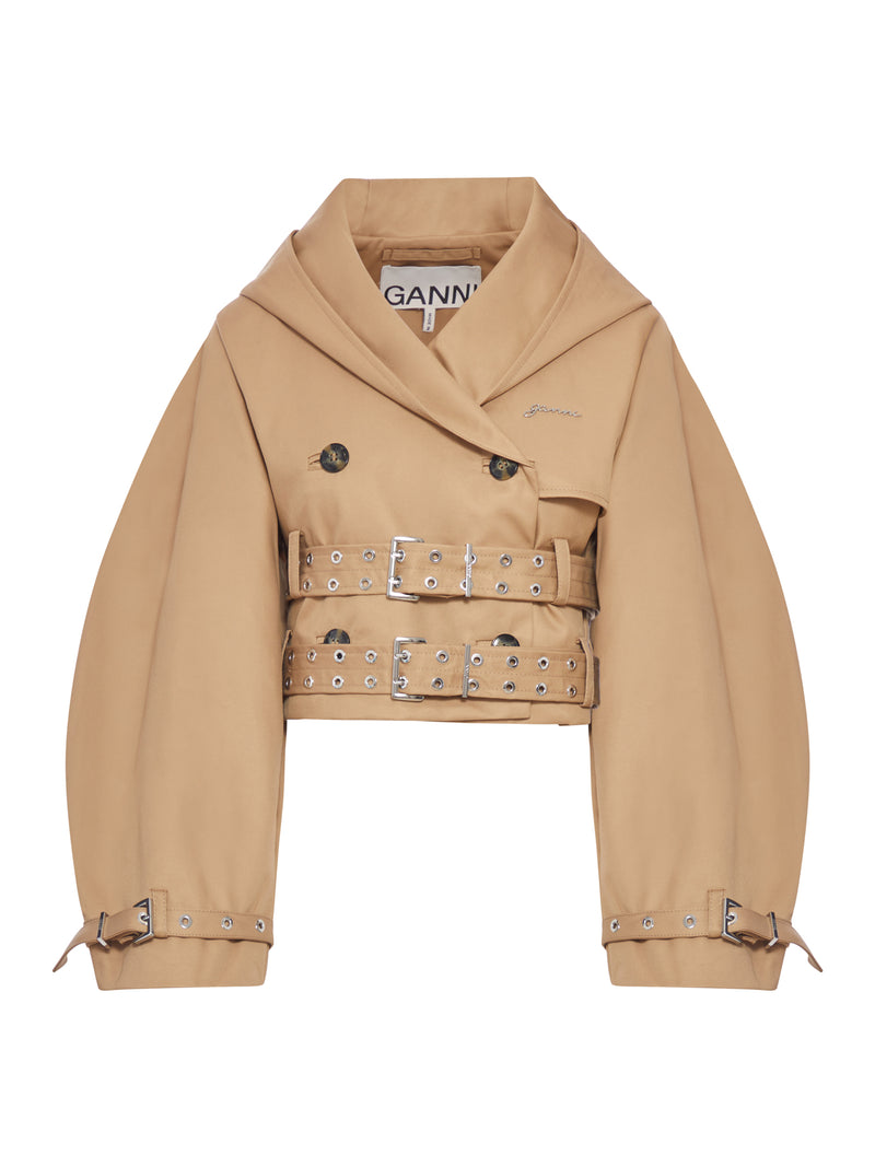 SHORT COTTON TRENCH JACKET
