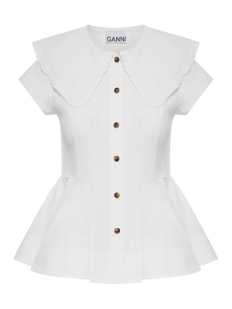 SHORT COTTON SHIRT WITH RUFFLES