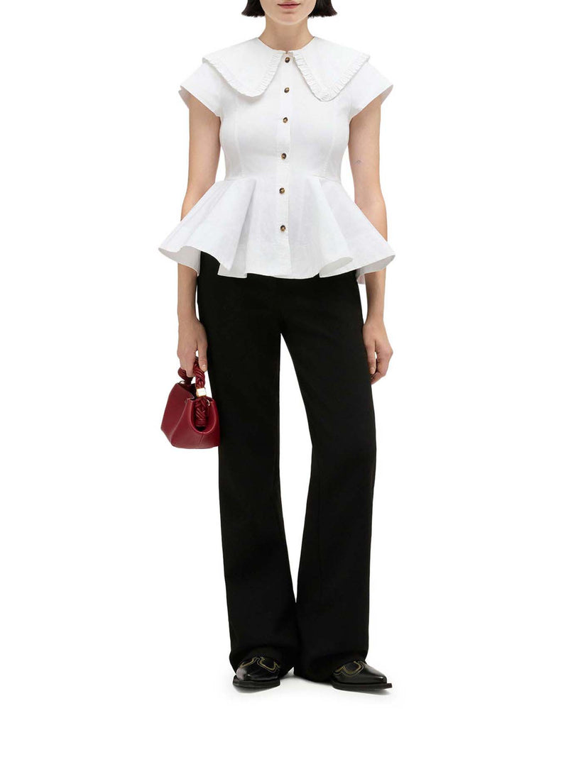 SHORT COTTON SHIRT WITH RUFFLES