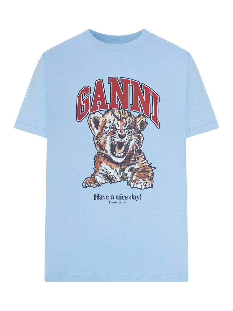 COTTON JERSEY T-SHIRT WITH TIGER PRINT