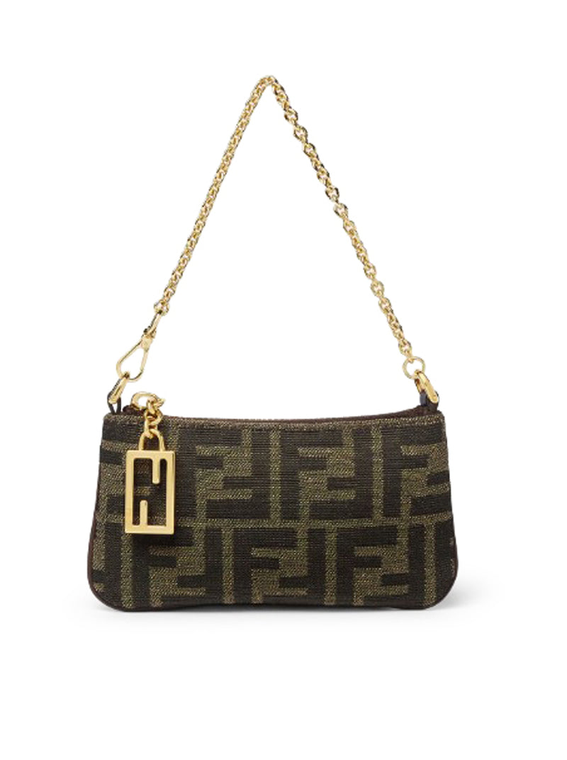 BAGUETTE MINI POUCH IN JACQUARD FF