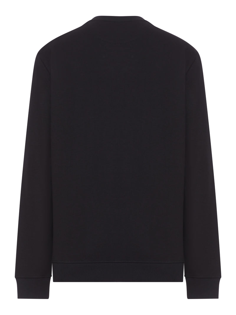 BLACK COTTON CREW NECK SWEATSHIRT