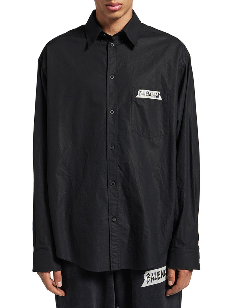 MEN`S LARGE FIT LONG-SLEEVED MASKING TAPE SHIRT