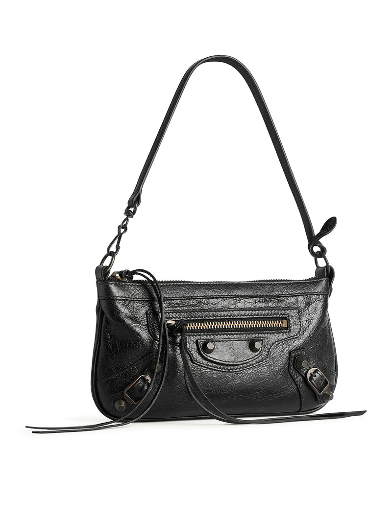 LE CITY CLUTCH WITH SHOULDER STRAP IN ARENA LAMBSKIN