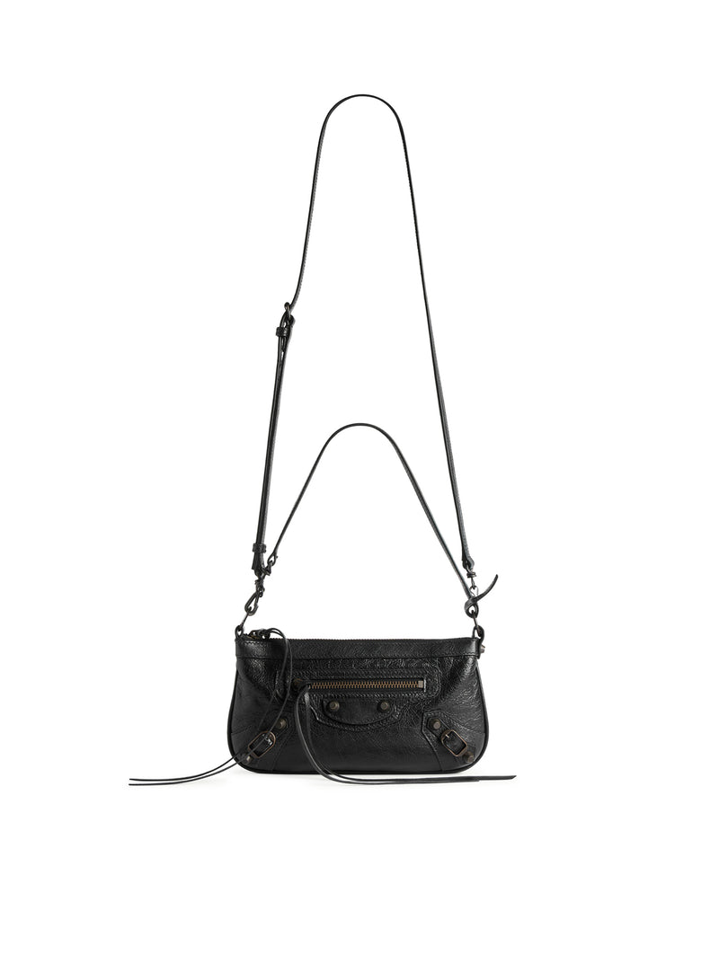 LE CITY CLUTCH WITH SHOULDER STRAP IN ARENA LAMBSKIN