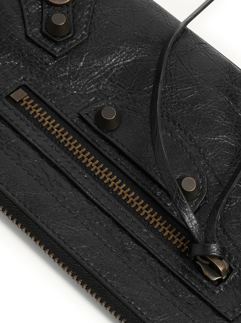 LE CITY CLUTCH WITH SHOULDER STRAP IN ARENA LAMBSKIN