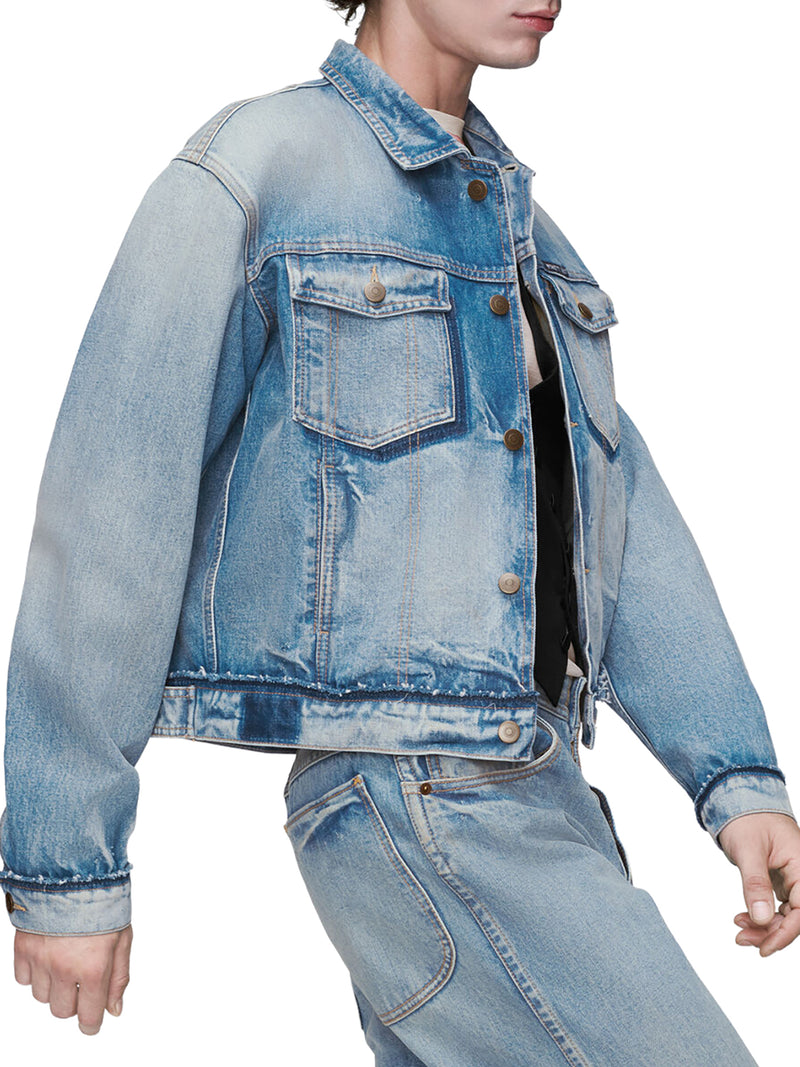 COTTON DENIM CABAN