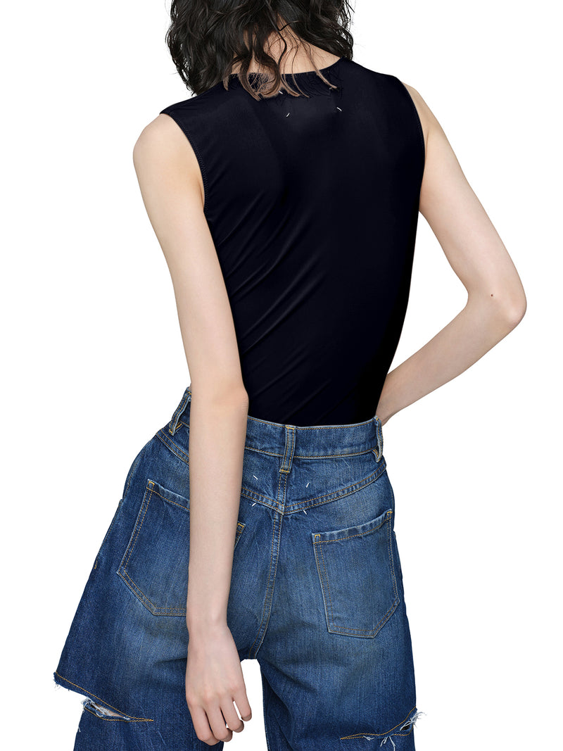 SLEEVELESS BODYSUIT IN TECHNICAL JERSEY