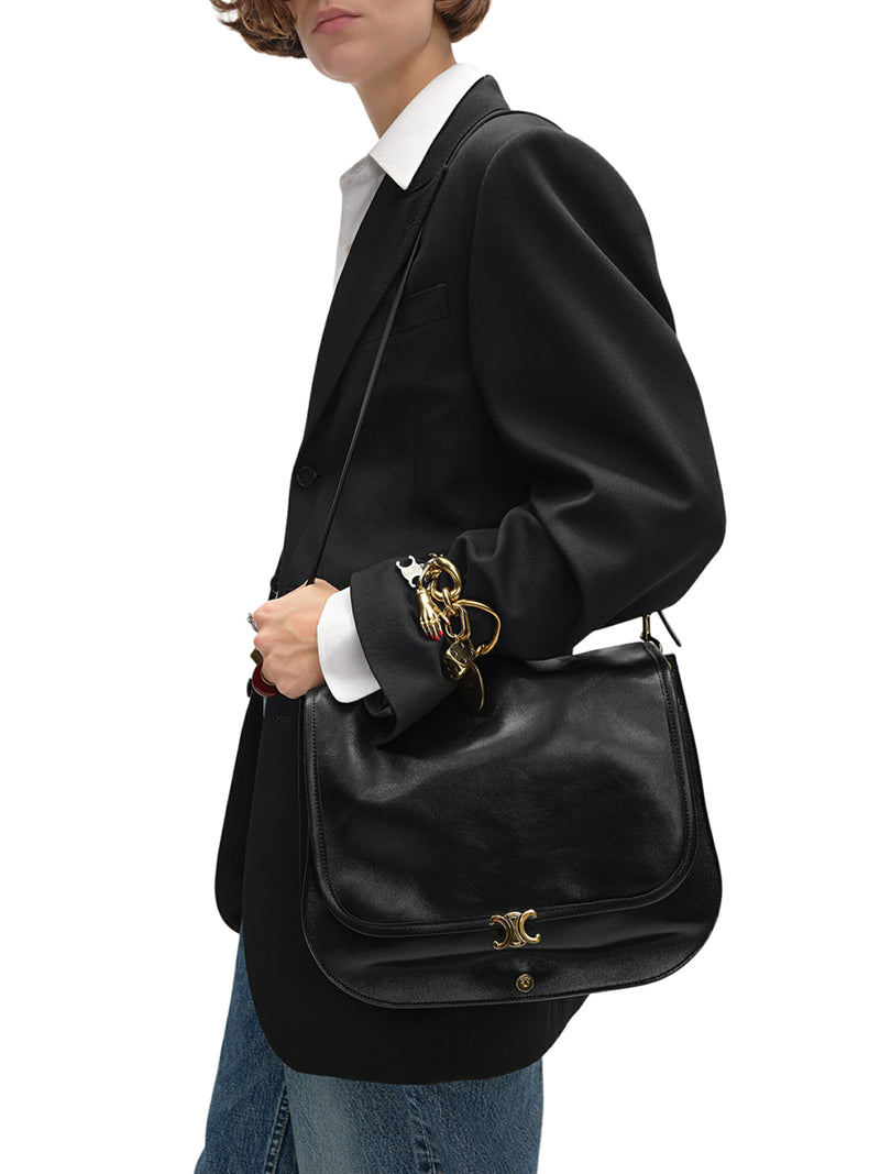 TRIOMPHE SOFT SADDLEBAG IN SOFT POLISHED CALFSKIN