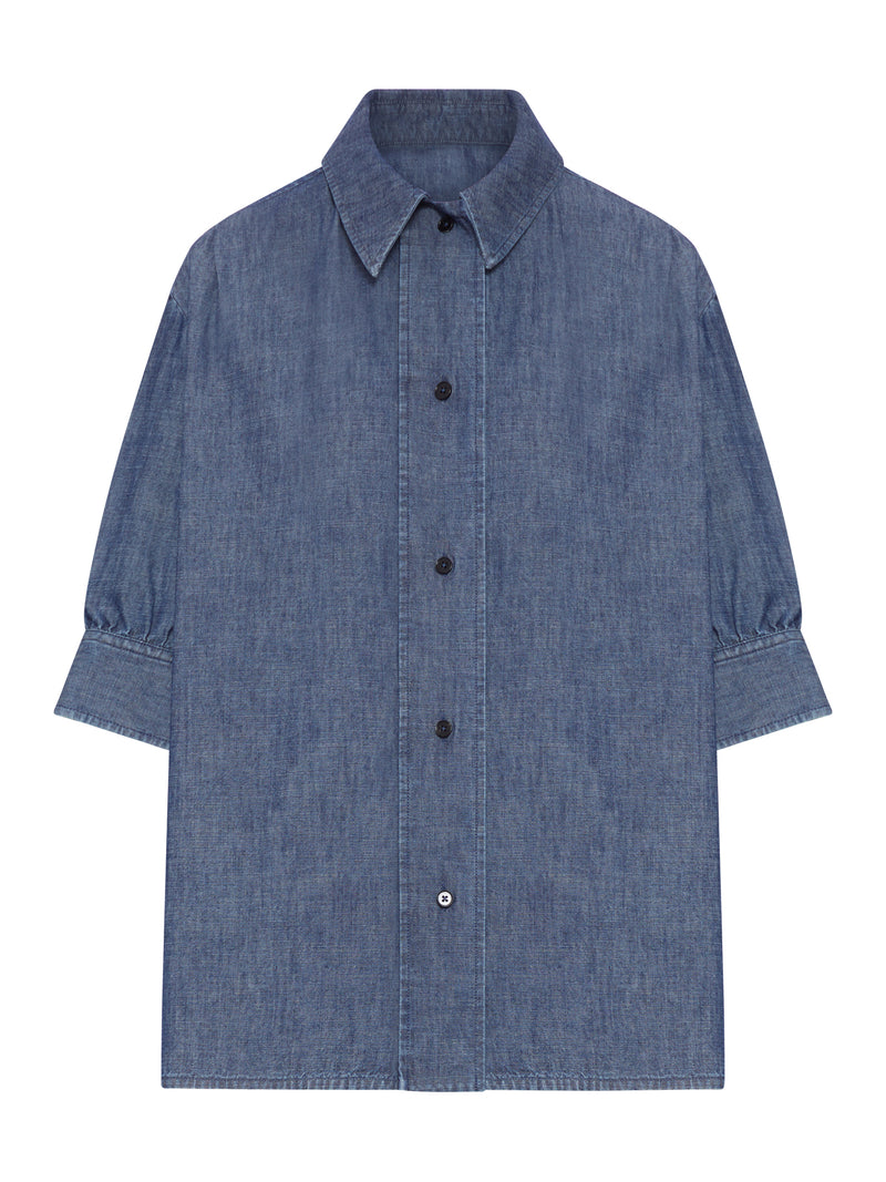SHORT-SLEEVED DENIM SHIRT