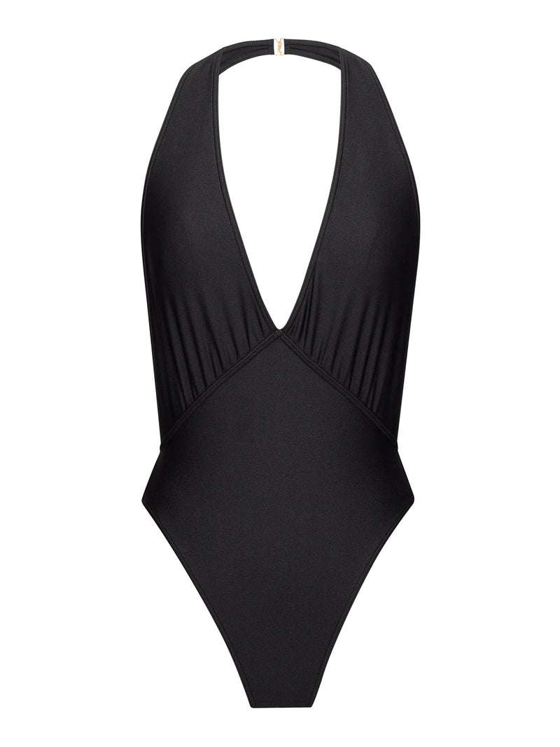 SWIMSUIT WITH HALTER NECKLINE
