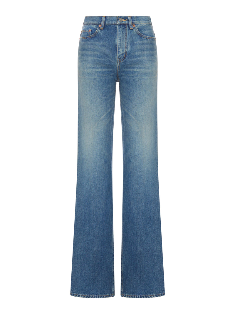 YVES FLARED JEANS IN MIDI BLUE DENIM
