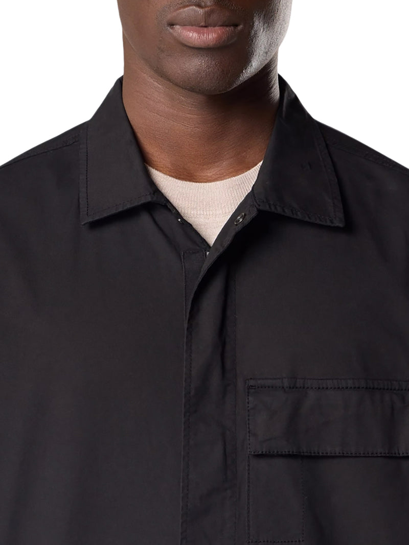 SHORT-SLEEVED SHIRT IN STRETCH ORGANIC COTTON TWILL