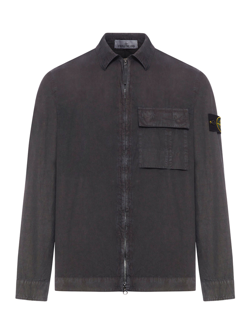 ORGANIC COTTON ZIP-UP OVERSHIRT WITH REMOVABLE BADGE