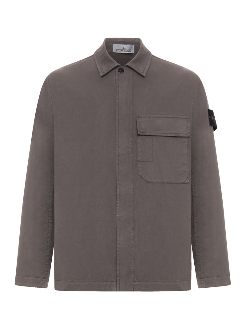 COTTON OVERSHIRT WITH CHEST POCKET AND REMOVABLE BADGE