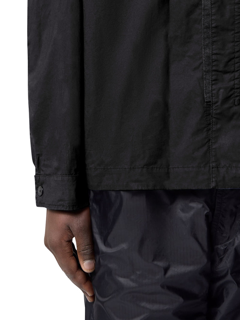 STRETCH COTTON CANVAS OVERSHIRT WITH FLAP POCKET ON THE CHEST