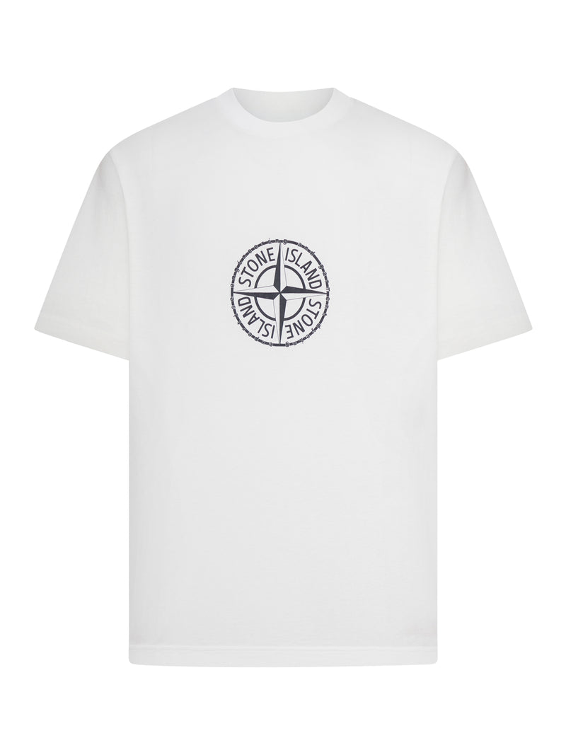 ORGANIC COTTON T-SHIRT WITH `ALL AROUND COMPASS` PRINT