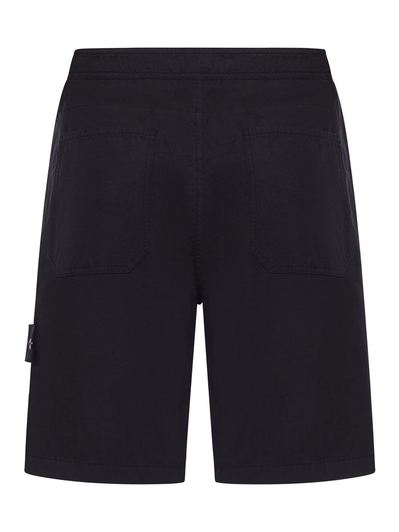 COTTON BERMUDA SHORTS WITH ICONIC BADGE APPLIED