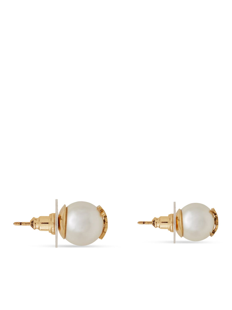 ASYMMETRIC PAIR OF EARRINGS WITH ONE LARGE AND ONE SMALL PEARL AND CASSANDRE