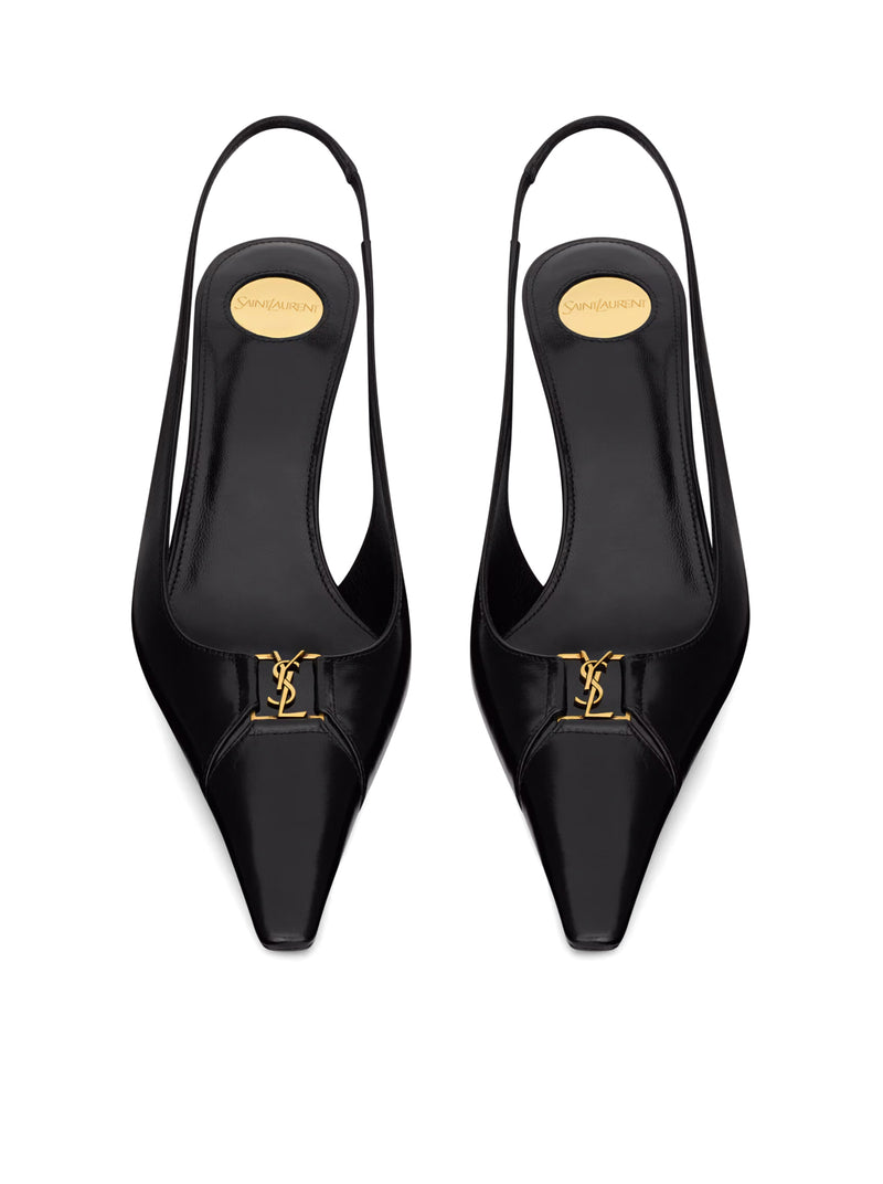 BABYLONE BRETEUIL SLINGBACK PUMPS IN SMOOTH LEATHER