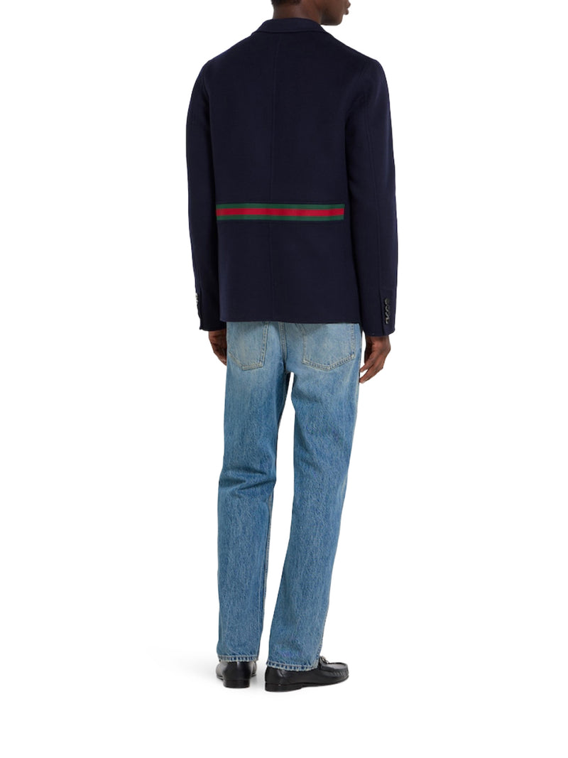 SLIM-FIT COTTON DENIM TROUSERS