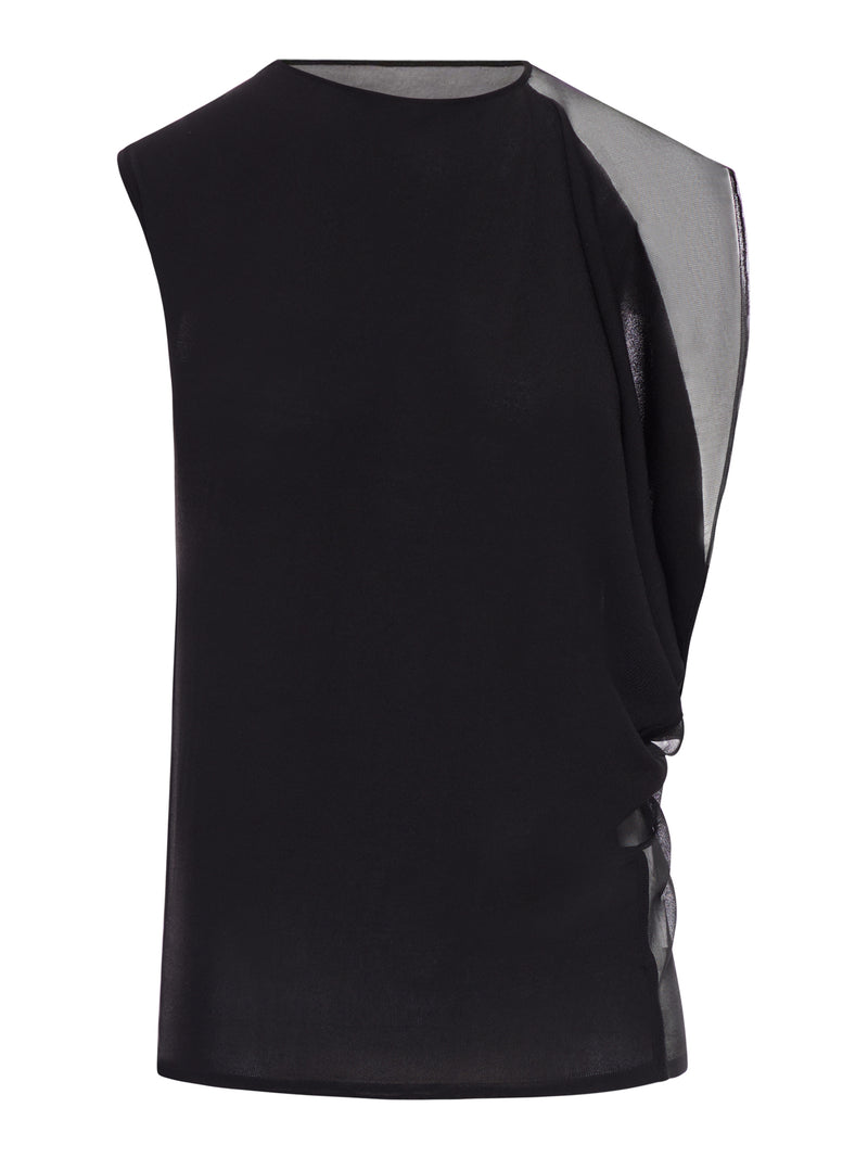 ASYMMETRIC TOP IN STRETCH FABRIC